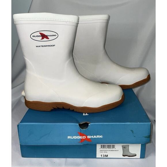 NIB Men "Rugged Shark " Waterproof Deck Boots Color:Great-White US13M - Picture 1 of 16